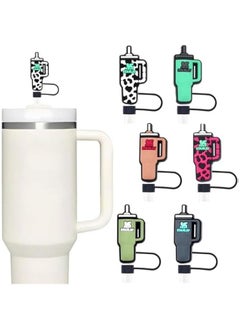 MOXO 6Pcs Straw Cover Cap for Stanley CupSilic Straw Topper Compatible with Stanley 30 & 40 Oz Tumbler Drinking Straw Tip Covers Cu Accessories Protectors Plugs  - Image 1