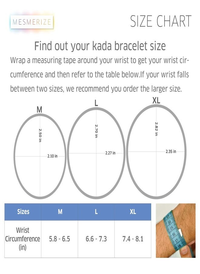 Mesmerize Stainless Steel Sirius Spiritual Kada Bracelets | Bracelet for Men and Boys | Sacred Om, Holy Cross, Balancing Yin Yang, Strength Hanuman Gada Designs| (Shiv Trishul, M) - Image 3
