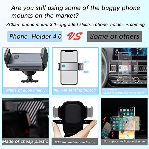 Zchan Custom〔Upgrade Auto-Clamping Technology 〕Phone Holder Fit for Toyota Camry 2024-2021 Auto-Clamping Cradle Free Hands, Electric Car Phone Mount Stand in Air Vent Apply to All 4-7 inch Phones - Image 4