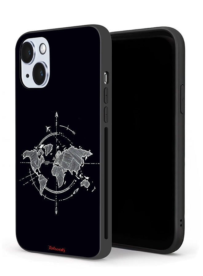 Tolwak Apple iPhone 14 Plus Protective Case Compass Art - Image 1