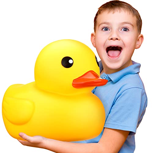 Leitee Yellow Jumbo Rubber Duck 13" Huge Large Giant Bath Rubber Duck Fun Gender Reveal Party Floating Pool Child Preschool Toddlers Bathtub Toy for Baby Shower Birthday Party Favors - Image 1