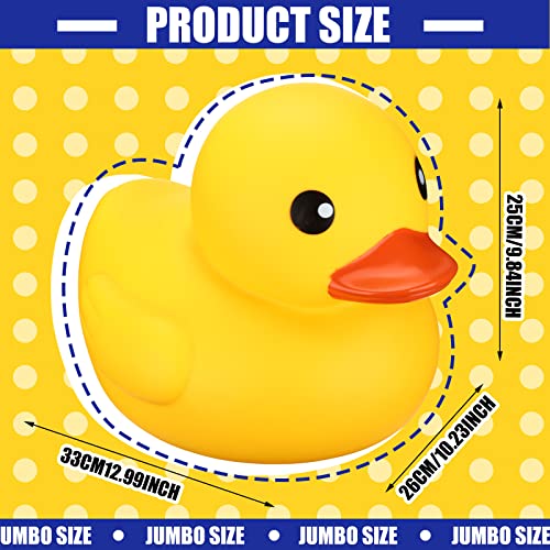 Leitee Yellow Jumbo Rubber Duck 13" Huge Large Giant Bath Rubber Duck Fun Gender Reveal Party Floating Pool Child Preschool Toddlers Bathtub Toy for Baby Shower Birthday Party Favors - Image 2