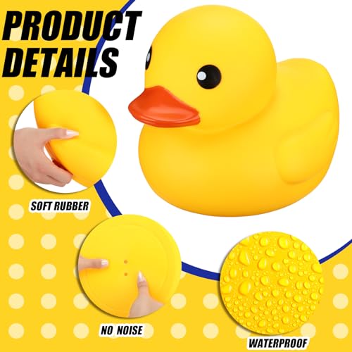 Leitee Yellow Jumbo Rubber Duck 13" Huge Large Giant Bath Rubber Duck Fun Gender Reveal Party Floating Pool Child Preschool Toddlers Bathtub Toy for Baby Shower Birthday Party Favors - Image 3