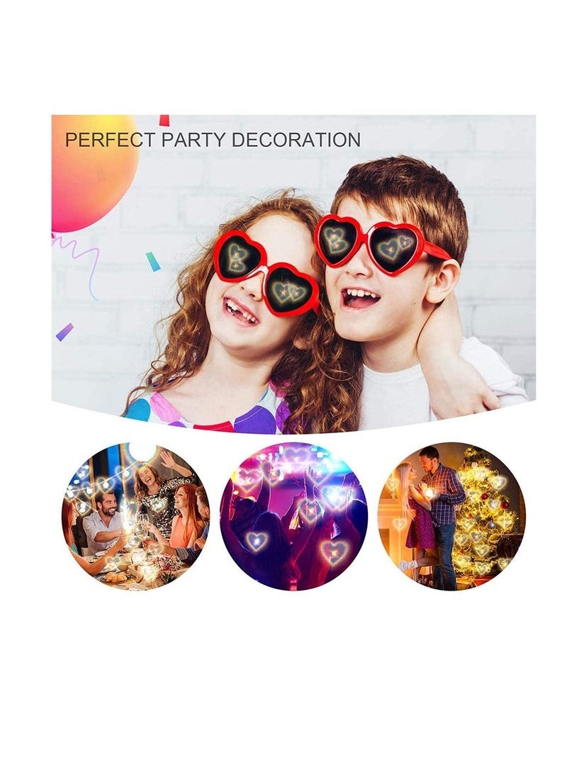 Generic - Glases Sun Peach Heart Special Effects Sunglasses Funny Light Diffraction Eyeglasses Heart Light Glasses Magnetic Glasses Clip-on Sunglasses Plastic Frame for Night Driving - Image 1