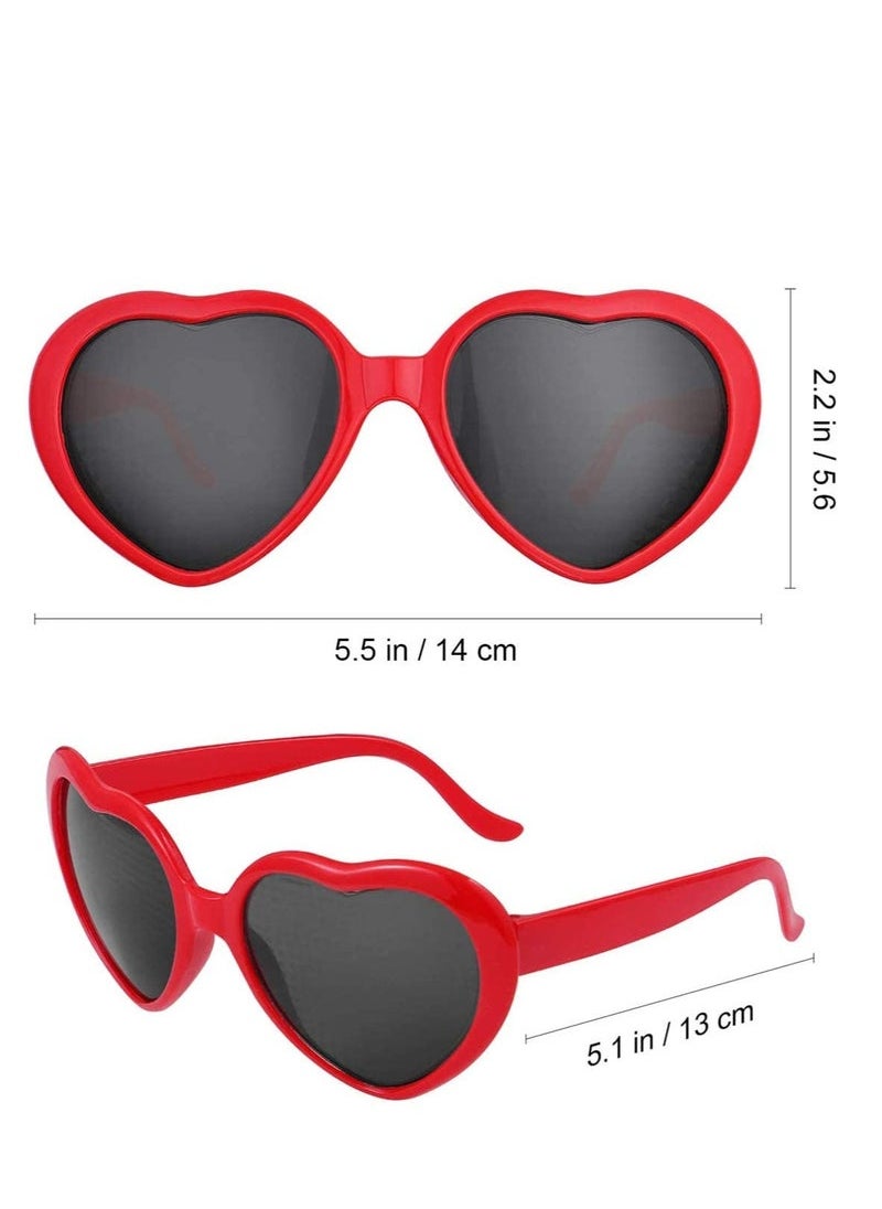 Generic - Glases Sun Peach Heart Special Effects Sunglasses Funny Light Diffraction Eyeglasses Heart Light Glasses Magnetic Glasses Clip-on Sunglasses Plastic Frame for Night Driving - Image 1