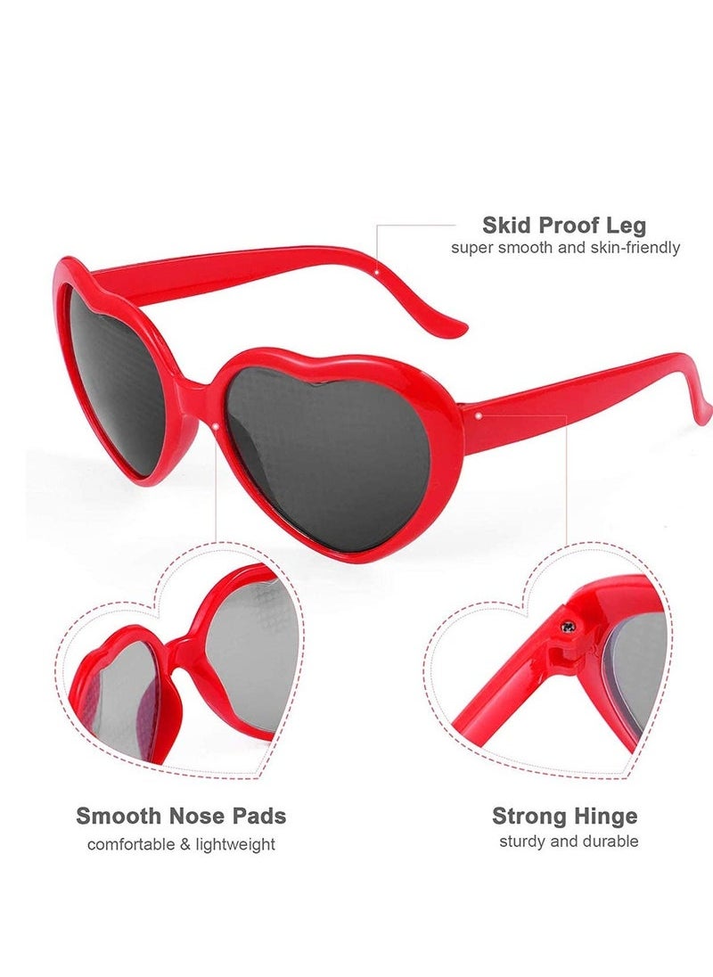 Generic - Glases Sun Peach Heart Special Effects Sunglasses Funny Light Diffraction Eyeglasses Heart Light Glasses Magnetic Glasses Clip-on Sunglasses Plastic Frame for Night Driving - Image 1
