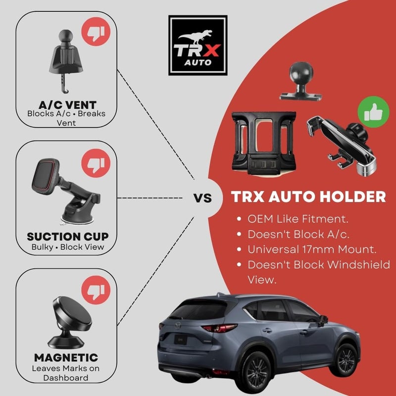  تي ار اكس اوتو حامل هاتف TRX AUTO مع حامل هاتف يعمل بالجاذبية لمازدا CX-5 من 2016 إلى 2025 | ملحقات مازدا CX-5 2025 | حامل هاتف محمول CX-5 - Image 2