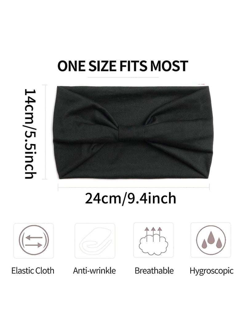 Winner 4Pcs Wide Headbands for Women Black Stylish Head Wraps Boho Thick Hairbands Large African Sport Yoga Turban Headband Hair Accessories - Image 2