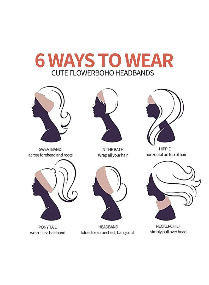 Winner 4Pcs Wide Headbands for Women Black Stylish Head Wraps Boho Thick Hairbands Large African Sport Yoga Turban Headband Hair Accessories - Image 5