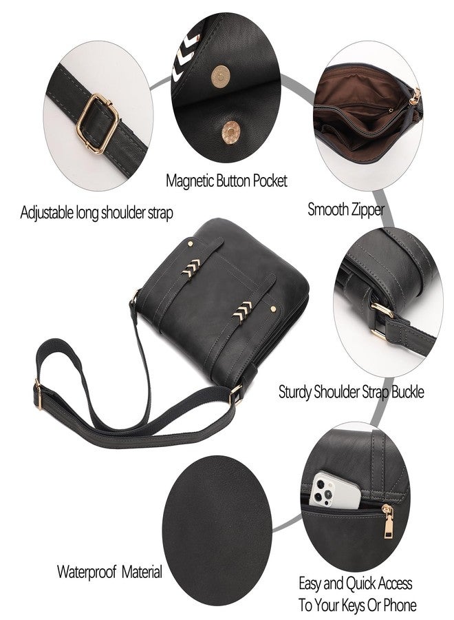 KL928 Crossbody Bags for Women Soft FAUX Leather Wallet Purses Adjustable Strap Medium Shoulder Handbags - Image 3