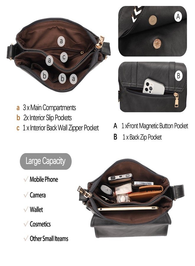 KL928 Crossbody Bags for Women Soft FAUX Leather Wallet Purses Adjustable Strap Medium Shoulder Handbags - Image 5