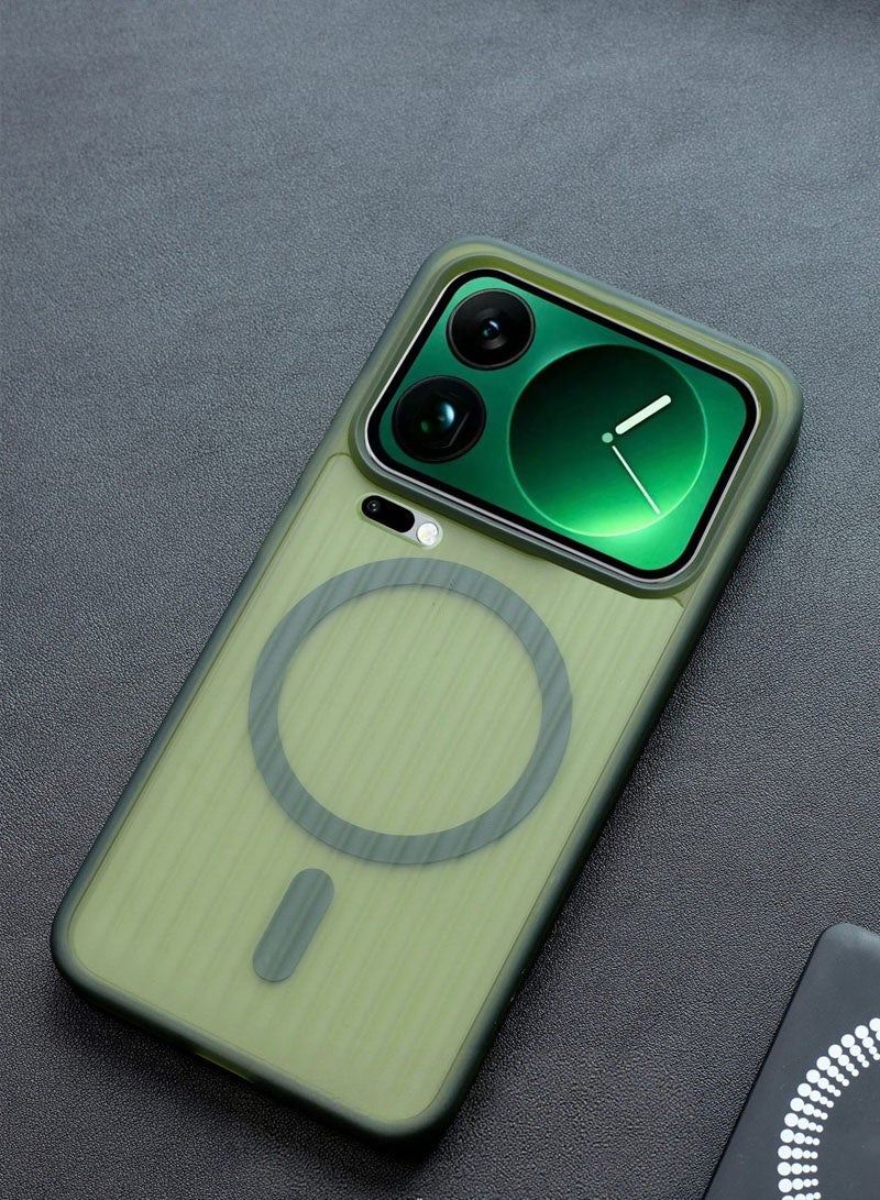 general Deluxe Wireless Magnetic Charging Mobile Case with Wavy Stripes for Xiaomi 17 Pro Max, Matte Case for Xiaomi 17 Pro Max - Image 1