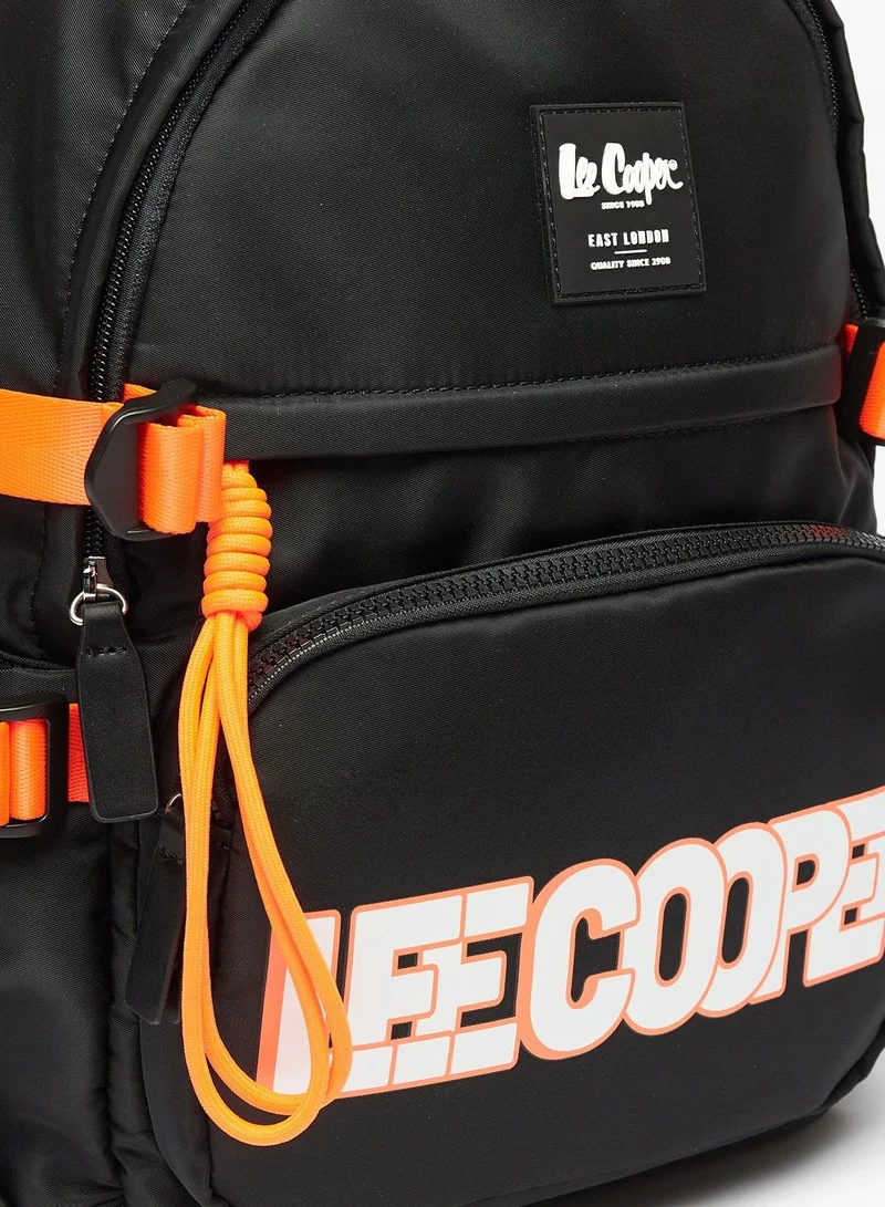 Lee Cooper Logo Print Backpack with Adjustable Shoulder Straps