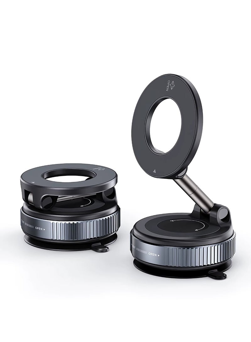 360° Magnetic Car Phone Holder | Strong Suction Dashboard & Windshield Mount | MagSafe Compatible Car Mount for iPhone & All Smartphones | Universal Mobile Stand - Image 2