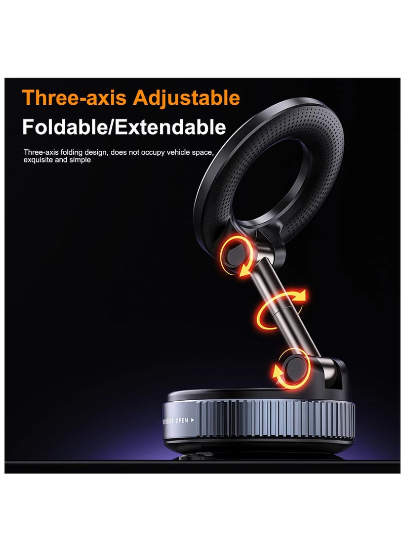 360° Magnetic Car Phone Holder | Strong Suction Dashboard & Windshield Mount | MagSafe Compatible Car Mount for iPhone & All Smartphones | Universal Mobile Stand - Image 4