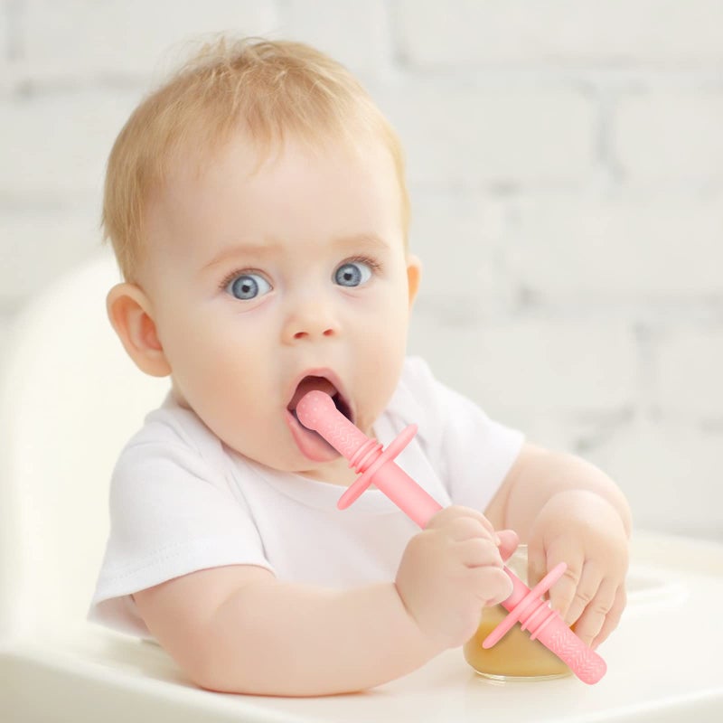 Fu Store Hollow Teether Tube Chew Straw Toy for Infant Toddlers Silicone Tubes Teething Toys for Babies 3-12 Months BPA Free/Freezable/Dishwasher and Refrigerator Safe (5 Pack) - Image 5