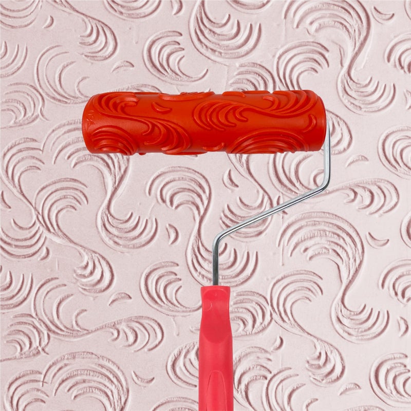 Nichiyo 7 Texture Roller DIY Decorative Art Pattern Paint Roller Rubber Roller for Walls Furnitures and Floors DecorationEG084T