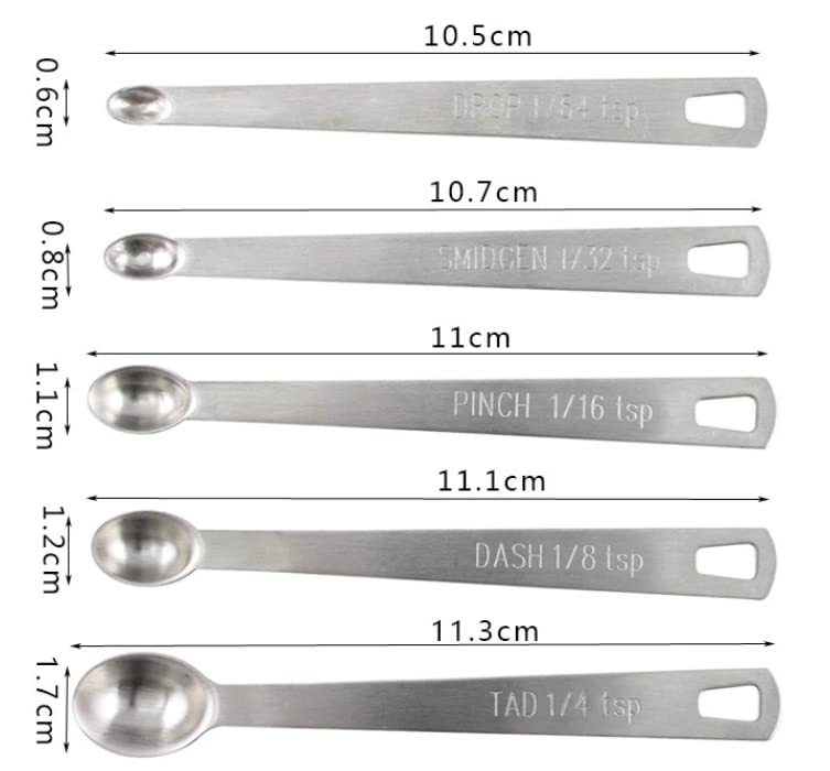 LIUSM Mini Measuring Spoons Set,Stainless Steel Measuring Spoons Set (Set of 5) - Image 4