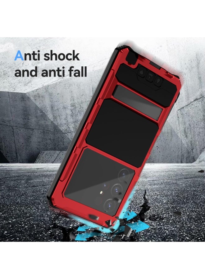 Compatible for Samsung Galaxy S25 Ultra 5G Case,Outdoor Aluminum Metal Gorilla Glass Shockproof Military Heavy Duty Sturdy Protector Cover Hard Case - Image 2