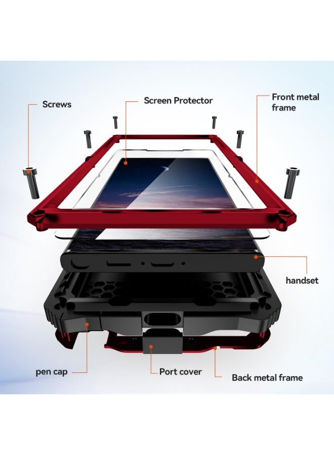 Compatible for Samsung Galaxy S25 Ultra 5G Case,Outdoor Aluminum Metal Gorilla Glass Shockproof Military Heavy Duty Sturdy Protector Cover Hard Case - Image 3