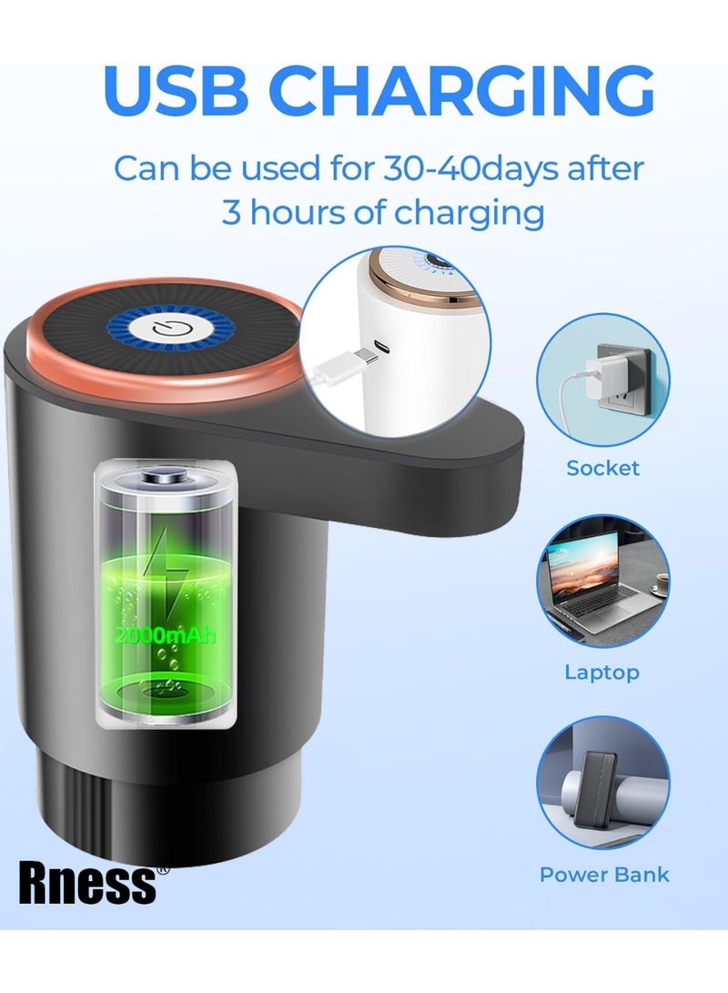 Rness Water Dispenser Pump Electric,Double Pumps High Horsepower,Double Water Outlets,Type-c Interface Charging Portable Electric Water Pump Jugs,USB C Charging,for Office,Home,Kitchen - Image 2