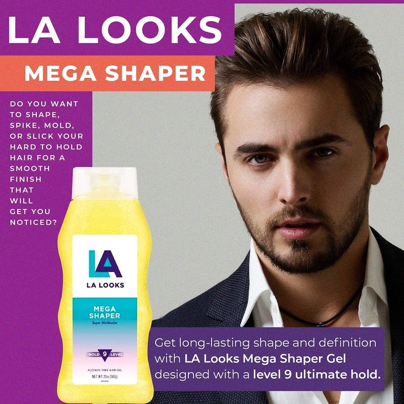 L.A. Looks LA Looks Mega Shaper Hair Gel, 20 Ounce, Alcohol Free, 9 Hold Level - Image 2