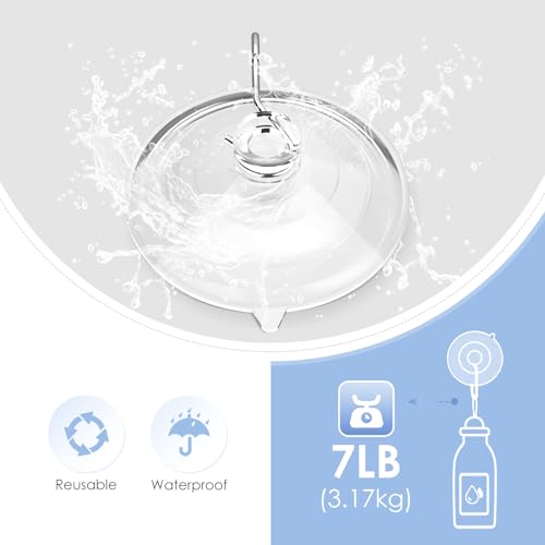 HangerSpace Suction Cup Hooks, 2.5 Inches Clear Suction Cups with Metal Hooks Large Suction Cup for Kitchen Bathroom Shower Wall Window Door - 8 Pack - Image 4