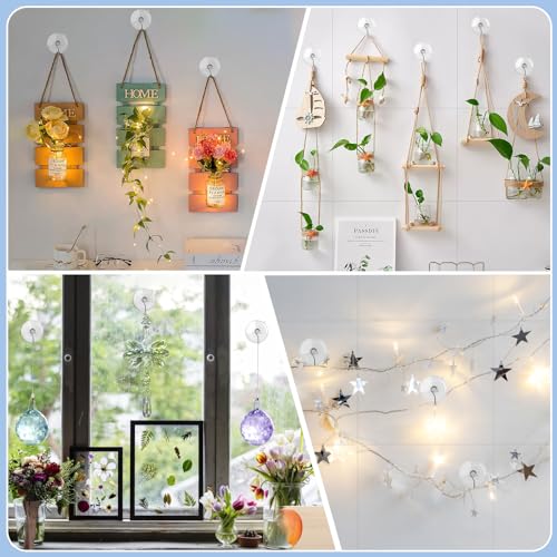 HangerSpace Suction Cup Hooks, 2.5 Inches Clear Suction Cups with Metal Hooks Large Suction Cup for Kitchen Bathroom Shower Wall Window Door - 8 Pack - Image 3
