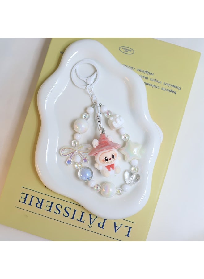 LABUBU Labubu keychain cartoon figure pendant cute bead bag chain accessory gift 
