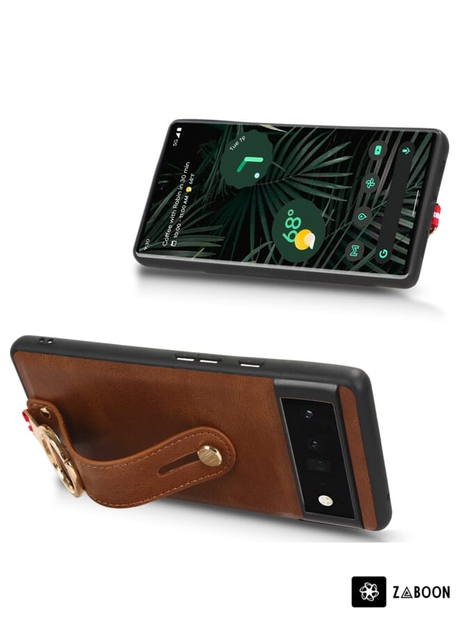 Zaboon Protective Case For Google Pixel 6 Wristband Leather Back - Image 4
