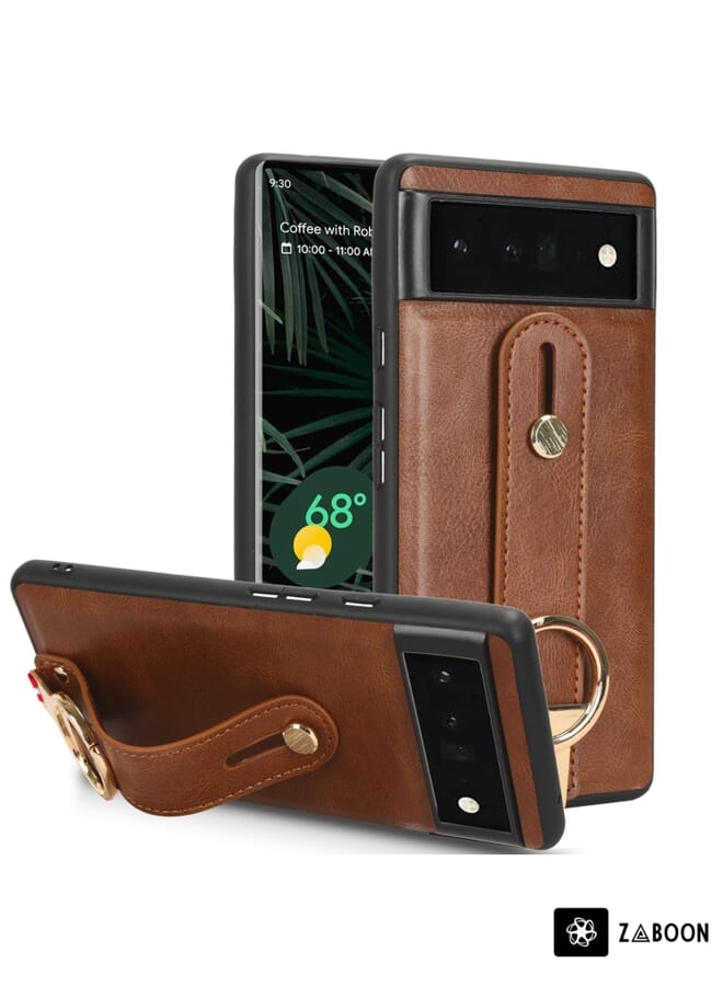 Zaboon Protective Case For Google Pixel 6 Wristband Leather Back - Image 1
