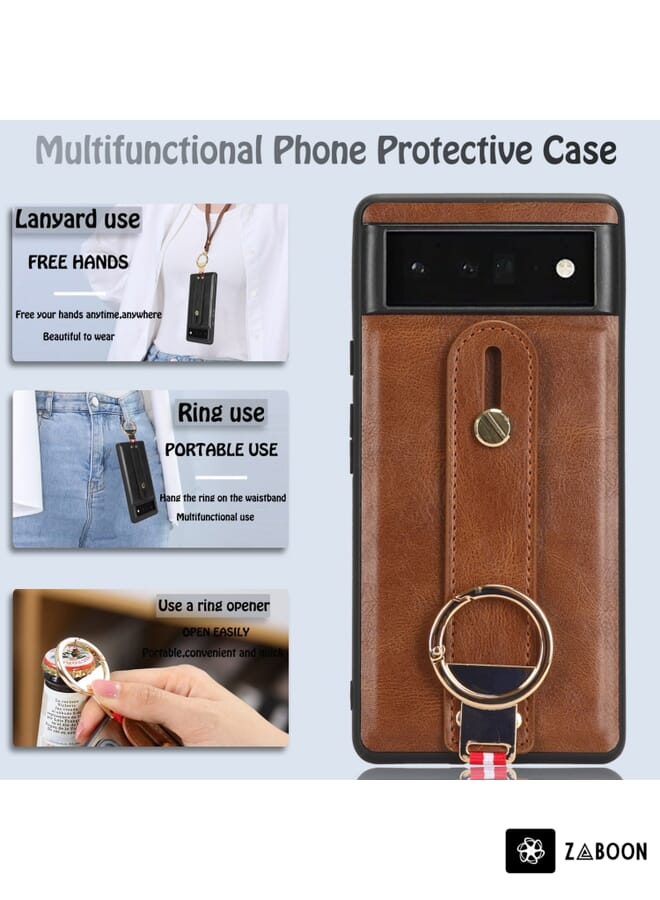 Zaboon Protective Case For Google Pixel 6 Wristband Leather Back - Image 5