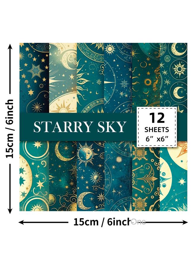 Bluejw 12 Sheets/pack Of Tarot Star Background Paper DIY Dream Universe Literature And Art Account Material Paper - Image 3