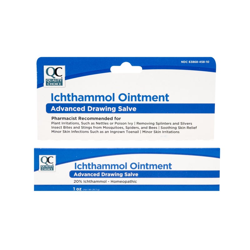 Quality Choice Ichthammol Ointment 20%, Advanced Drawing Salve, Soothing Skin Relief for Plant Irritations, Splinter, Slivers, Acne, Boils, Ingrown Hairs & Nails,Bug Bites & Stings, 1oz Tube - Image 1