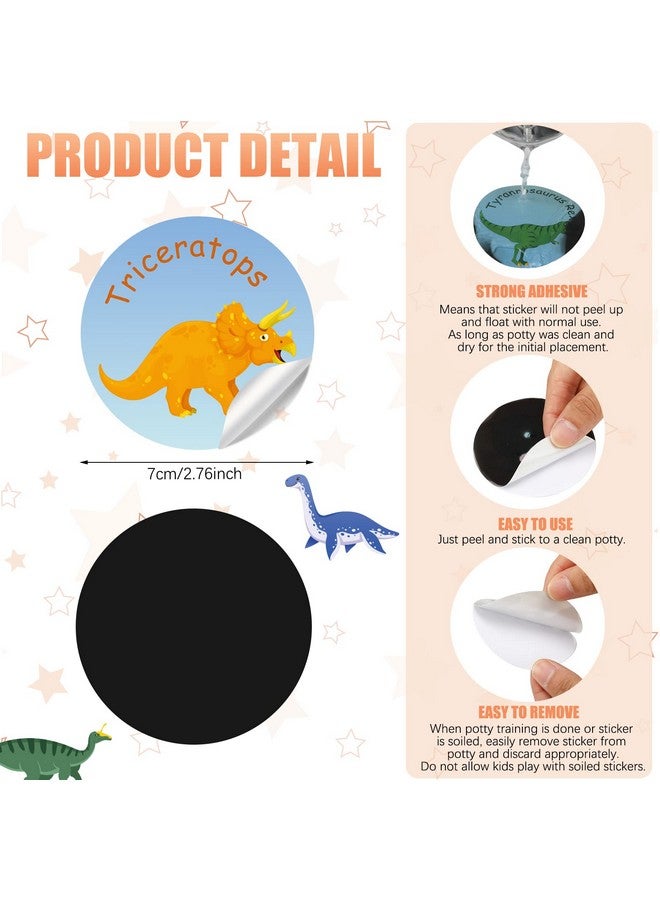 Geyee 24 Pcs Potty Training Stickers Potty Stickers Reusable Potty Training Reveal Stickers Potty Training Seat Stickers Color Changing Sticker Toilet Targets For Potty Training (Dinosaur) - Image 4