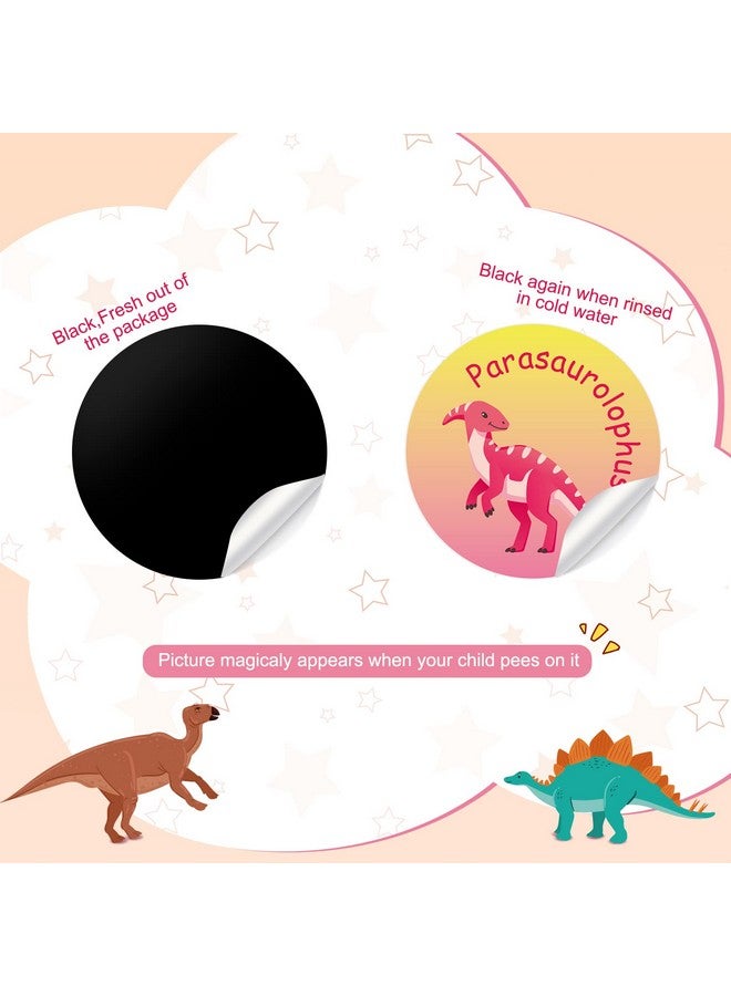 Geyee 24 Pcs Potty Training Stickers Potty Stickers Reusable Potty Training Reveal Stickers Potty Training Seat Stickers Color Changing Sticker Toilet Targets For Potty Training (Dinosaur) - Image 3