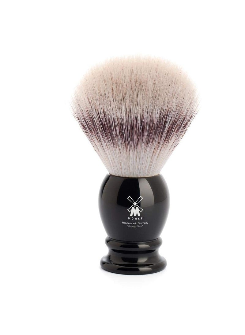 Muhle MÜHLE Classic Black Large Silvertip Fiber Shaving Brush - Synthetic Luxury Shave Brush for Men, Rich Lather  - Image 1