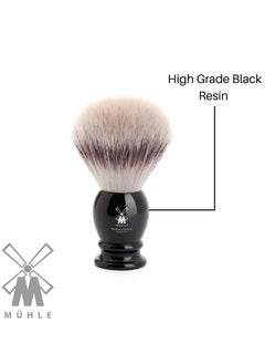 Muhle MÜHLE Classic Black Large Silvertip Fiber Shaving Brush - Synthetic Luxury Shave Brush for Men, Rich Lather  - Image 3