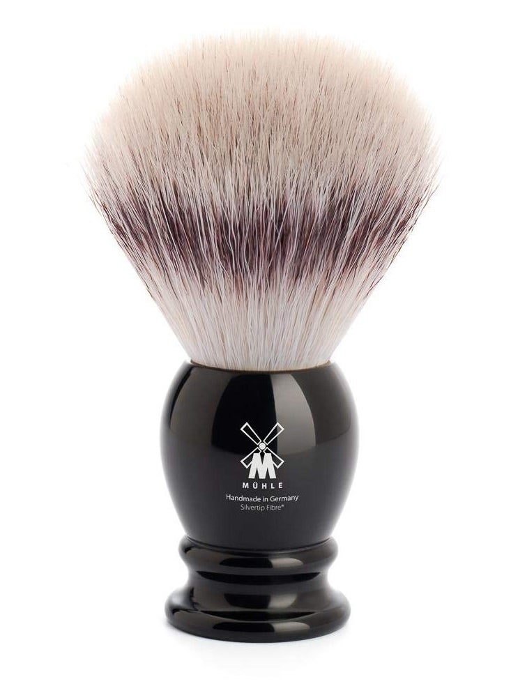 Muhle MÜHLE Classic Black Large Silvertip Fiber Shaving Brush - Synthetic Luxury Shave Brush for Men, Rich Lather  - Image 4