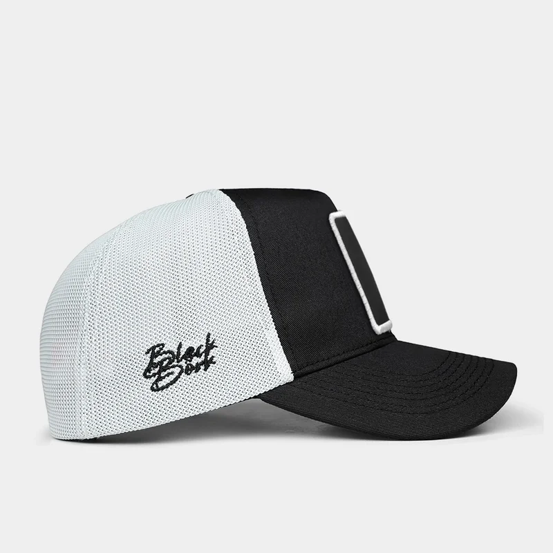 بلاك بورك V1 Trucker Number 7 - Unisex Black-White Hat with Code Logo 5sb