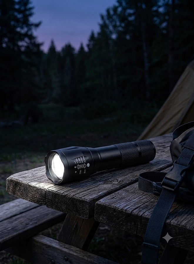 Home Care Zoomable LED Flashlight – 5-Level Zoom (X1-X2000), USB Rechargeable Built-In Lithium Battery, 3-Hour Runtime, Multi-Function Torch - Image 1