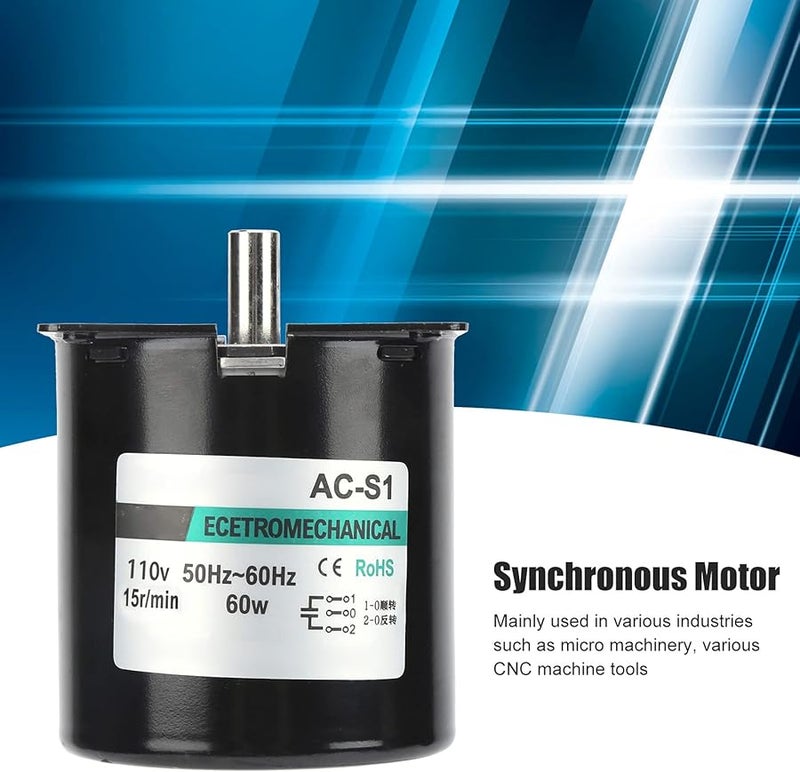 Agatige 60W AC Synchronous Motor CW CCW XD80KTYZ 15rpm 110V for CNC Machine Tool Model - Image 3