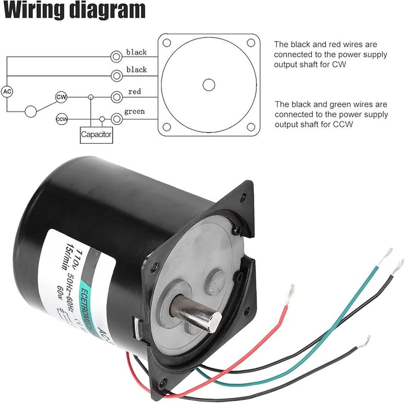 Agatige 60W AC Synchronous Motor CW CCW XD80KTYZ 15rpm 110V for CNC Machine Tool Model - Image 4