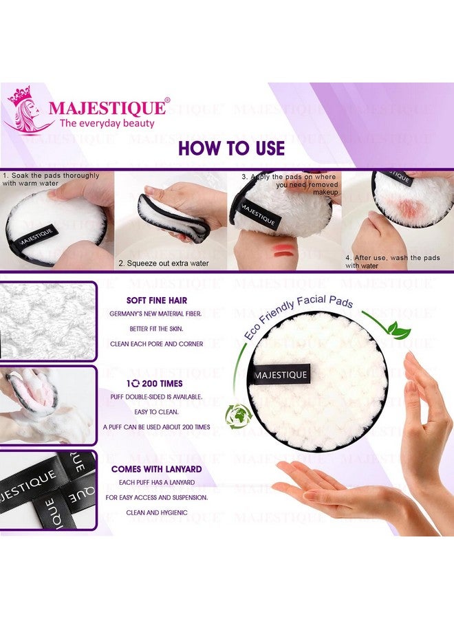 Majestique Facial Cleansing Sponge | Dual-Layer Makeup Remover Pads | Gentle Exfoliation | Reusable Pads for Face | Soft & Fluffy Makeup Cleaning Pads - 2Pcs/Multicolour - Image 5
