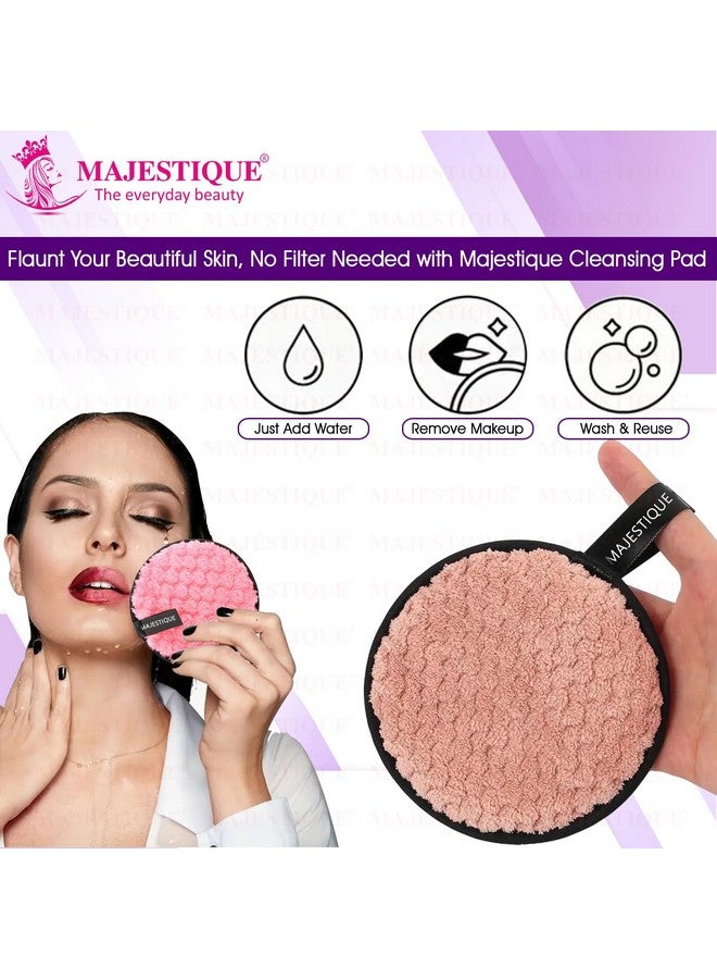 Majestique Facial Cleansing Sponge | Dual-Layer Makeup Remover Pads | Gentle Exfoliation | Reusable Pads for Face | Soft & Fluffy Makeup Cleaning Pads - 2Pcs/Multicolour - Image 4