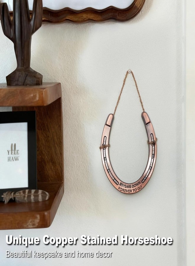 BESZONE Horseshoe 7th Anniversary Copper Gifts for Couple, 7 Year Wedding Anniversary Copper Gift for Her Him Wife Husband Traditional Handcrafted Engraved Unique Decor Horseshoe Represents Good Luck Strength - Image 4