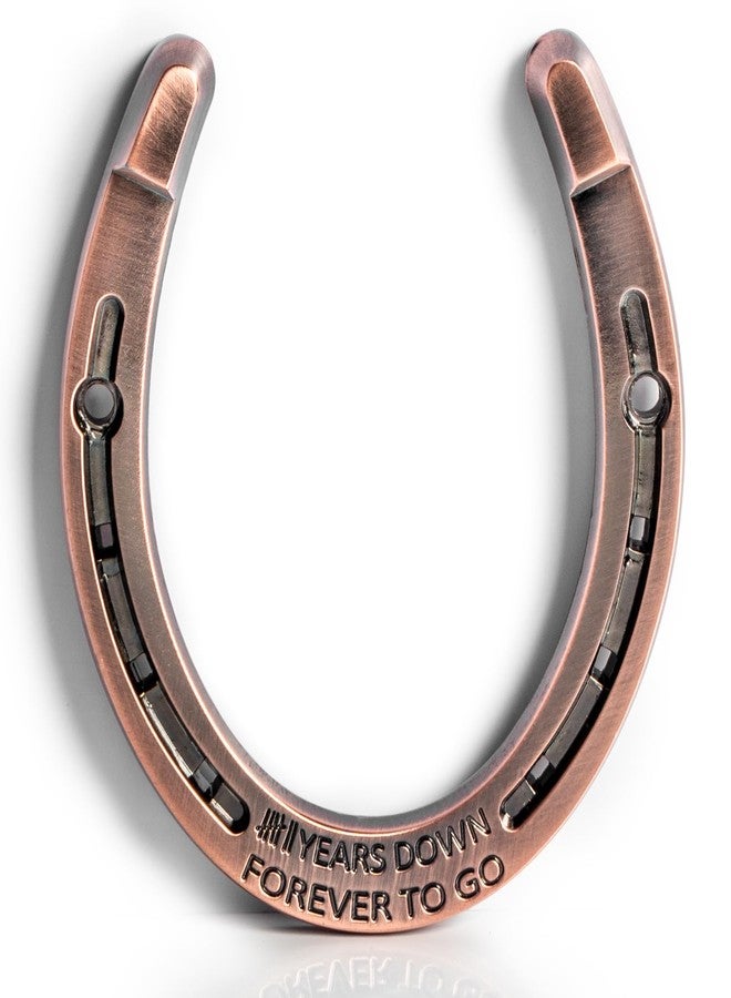 BESZONE Horseshoe 7th Anniversary Copper Gifts for Couple, 7 Year Wedding Anniversary Copper Gift for Her Him Wife Husband Traditional Handcrafted Engraved Unique Decor Horseshoe Represents Good Luck Strength - Image 1