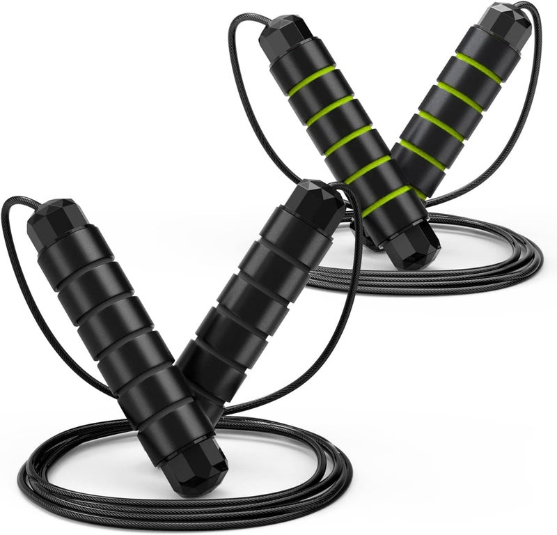 Loocio Jump Rope, Tangle-Free Rapid Speed Jumping Rope Cable with Ball Bearings for Women, Men, and Kids, Adjustable Steel Jump Rope with Foam Handles for Home Gym Exercise Fitness Workout Equipment & Slim Body - Image 1