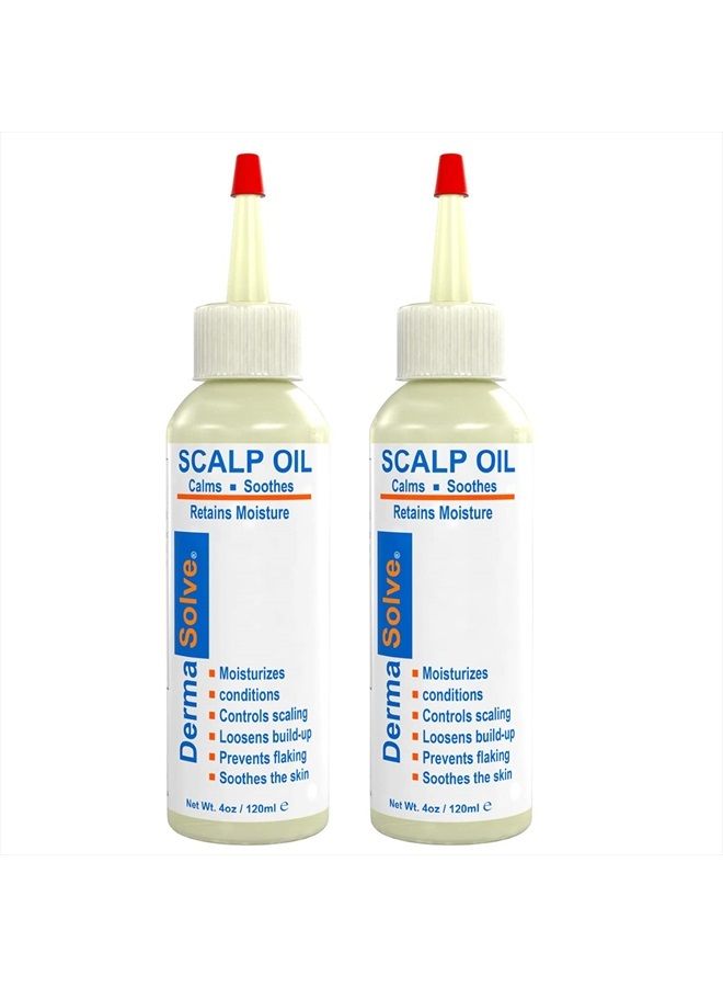 Dermasolve Psoriasis Scalp Oil 2-Pack - 4.0 oz Each, for Psoriasis, Seborrheic Dermatitis & Dandruff, Loosen Scaling, Moisturize, Soothe Itching & Flaking - Image 1