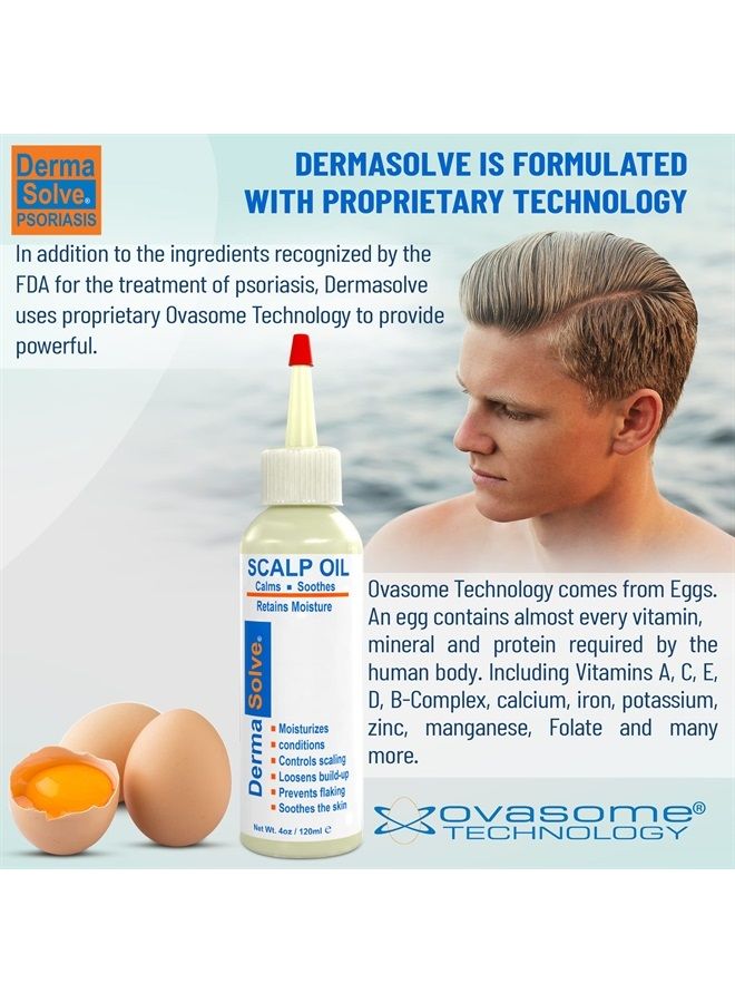 Dermasolve Psoriasis Scalp Oil 2-Pack - 4.0 oz Each, for Psoriasis, Seborrheic Dermatitis & Dandruff, Loosen Scaling, Moisturize, Soothe Itching & Flaking - Image 4